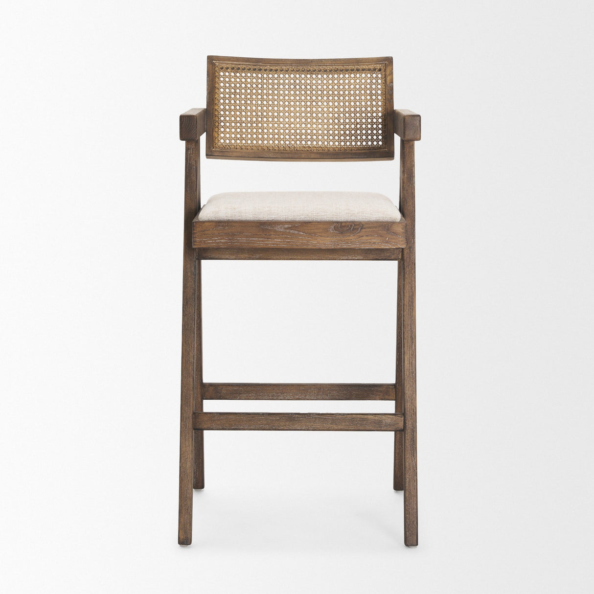 Indie Medium Brown Wood w/ Cane Bar Stool by Mercana at Eve Furniture