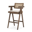 Indie Medium Brown Wood w/ Cane Bar Stool by Mercana at Eve Furniture