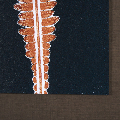 Indigo Fern 4 by Mary Margaret Briggs Hand Embellished Textured Framed Art Print Matted under Glass by Mercana at Eve Furniture