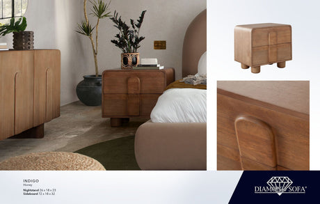 Indigo Honey Wood Nightstand by Diamond Sofa at Eve Furniture
