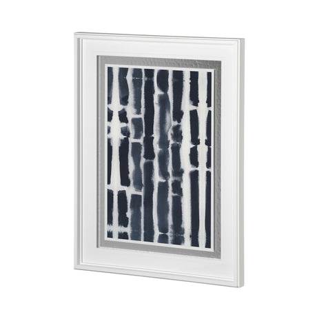 Indigo Lines I by Melody Ducharme a Hand Embellished Textured Framed Art Print Matted under Glass by Mercana at Eve Furniture