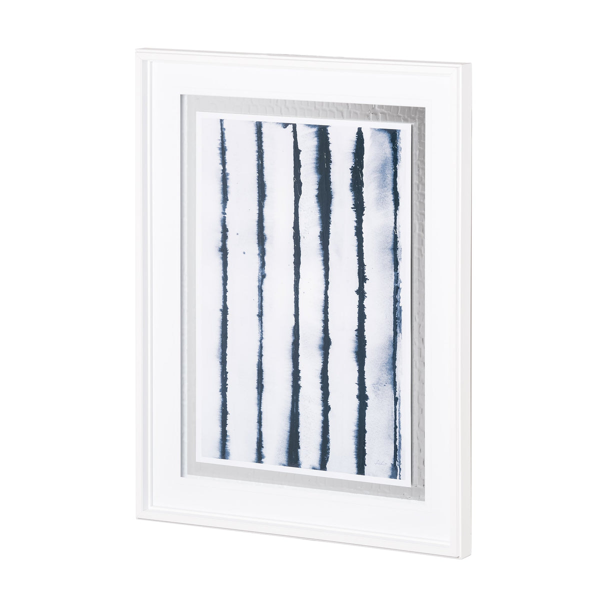 Indigo Lines II by Melody Ducharme a Hand Embellished Textured Framed Art Print Matted under Glass by Mercana at Eve Furniture