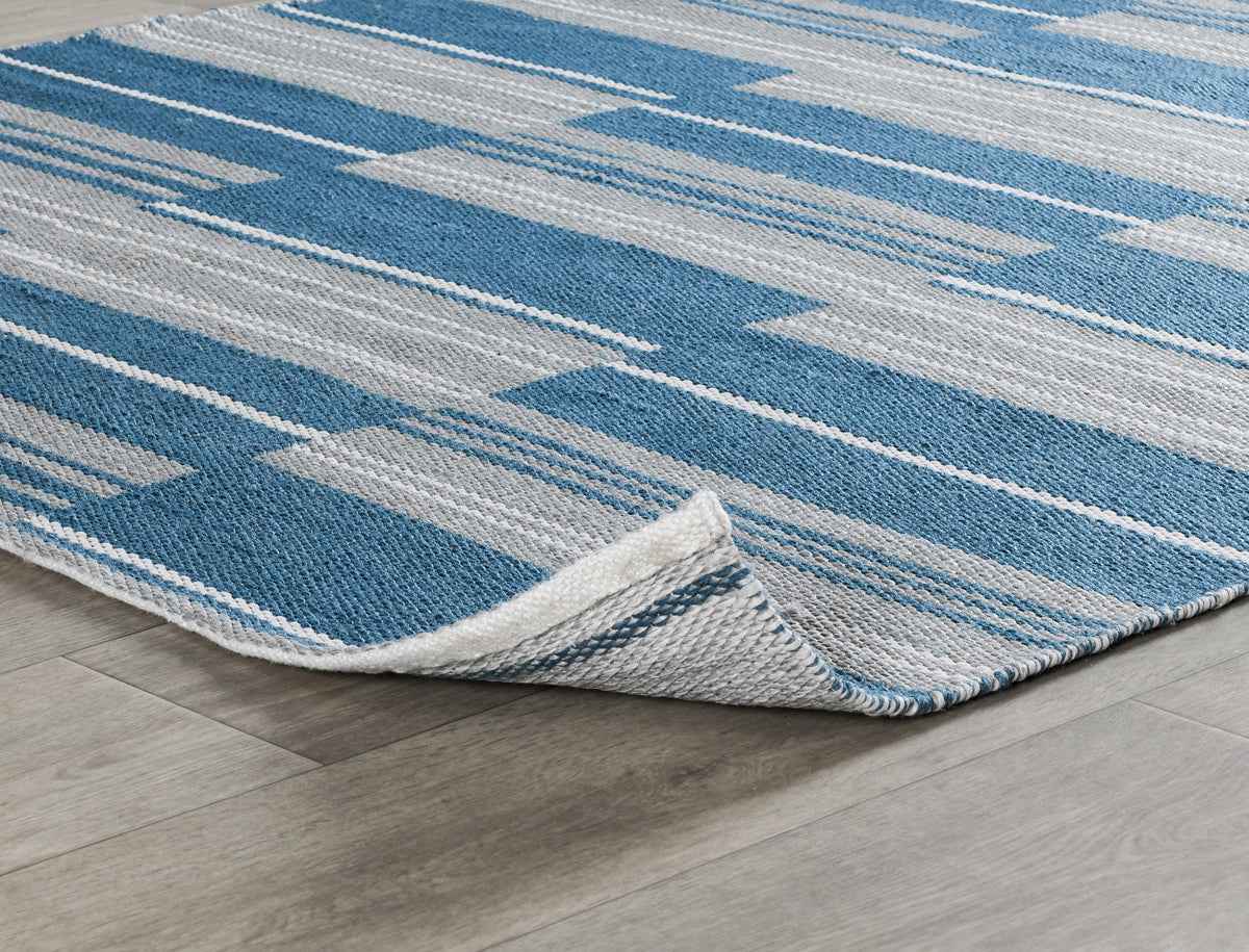 Indoor/Outdoor Colton Cabana Blue Stripe Rug by Classic Home at Eve Furniture