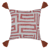 Indoor/Outdoor Karo Red Clay Throw Pillow (Set of 2) by Classic Home at Eve Furniture