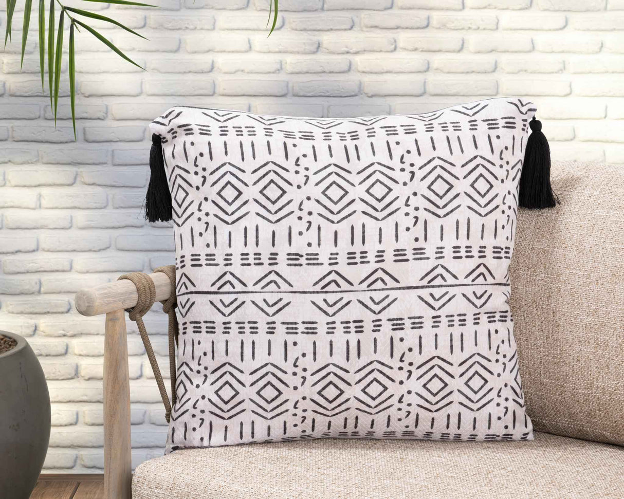 Indoor/Outdoor Zambia Natural 22x22 Throw Pillow (Set of 2) by Classic Home at Eve Furniture