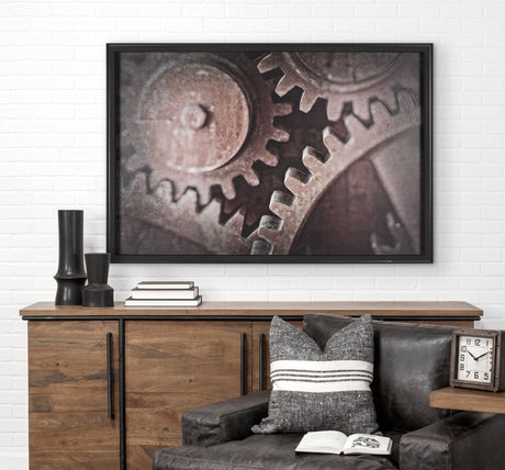 Industrial Collect - Cog by Michael Banks a Hand Embellished Textured Framed Photo Art Print by Mercana at Eve Furniture