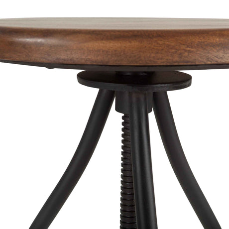 Industrial Loft 13" Adjustable Stool in Walnut by Home Trends & Design at Eve Furniture