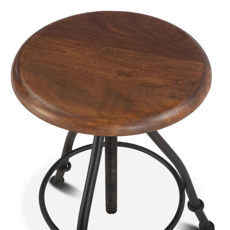 Industrial Loft 13" Adjustable Stool in Walnut by Home Trends & Design at Eve Furniture
