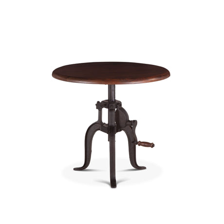 Industrial Loft 24" Adjustable Side Table in Walnut by Home Trends & Design at Eve Furniture