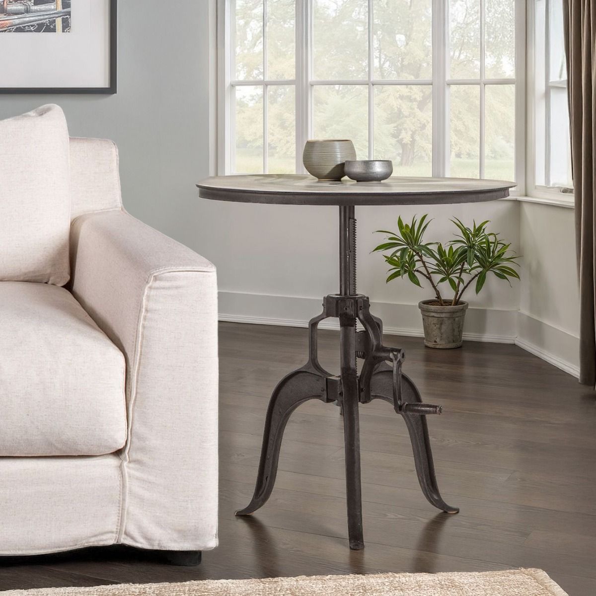 Industrial Loft 30" Adjustable Side Table in Matte Black by Home Trends & Design at Eve Furniture