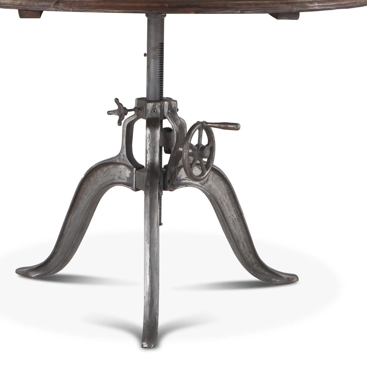 Industrial Loft 48" Adjustable Round Dining Table in Weathered Teak by Home Trends & Design at Eve Furniture