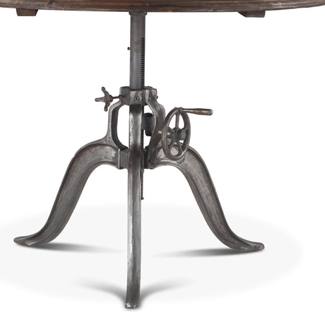 Industrial Loft 48" Adjustable Round Dining Table in Weathered Teak by Home Trends & Design at Eve Furniture