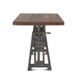 Industrial Loft 60" Adjustable Crank Office Desk in Gray Zinc by Home Trends & Design at Eve Furniture