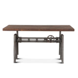 Industrial Loft 60" Adjustable Crank Office Desk in Gray Zinc by Home Trends & Design at Eve Furniture