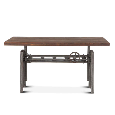 Industrial Loft 60" Adjustable Crank Office Desk in Gray Zinc by Home Trends & Design at Eve Furniture