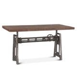 Industrial Loft 60" Adjustable Crank Office Desk in Gray Zinc by Home Trends & Design at Eve Furniture