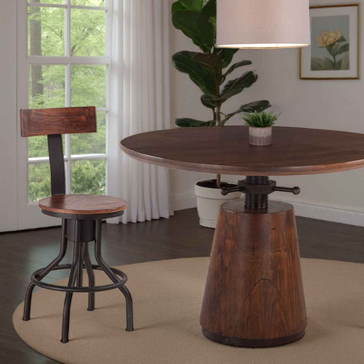 Industrial Modern 15" Adjustable Stool in Walnut by Home Trends & Design at Eve Furniture