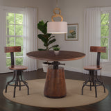 Industrial Modern 40" Round Adjustable Table in Walnut by Home Trends & Design at Eve Furniture