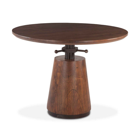 Industrial Modern 40" Round Adjustable Table in Walnut by Home Trends & Design at Eve Furniture