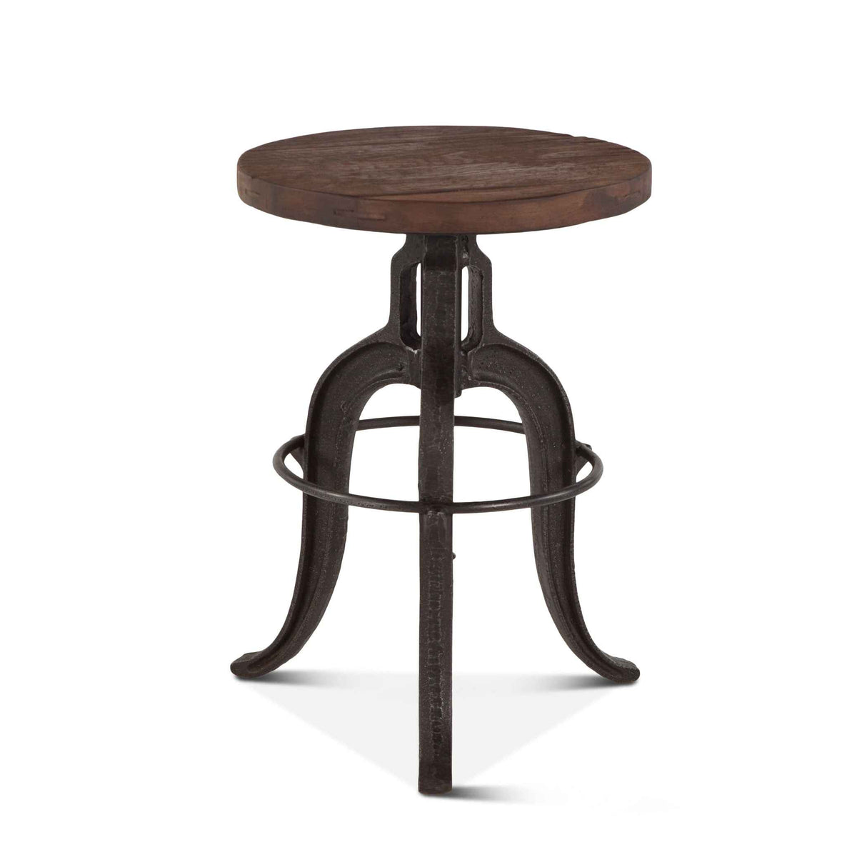 Industrial Teak 16" Adjustable Stool in Natural Reclaimed Wood by Home Trends & Design at Eve Furniture