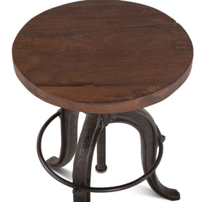 Industrial Teak 16" Adjustable Stool in Natural Reclaimed Wood by Home Trends & Design at Eve Furniture