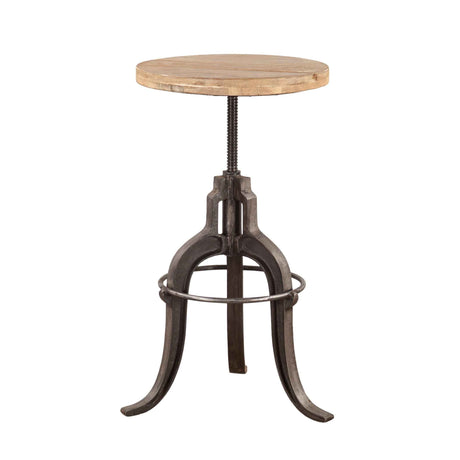 Industrial Teak 16" Adjustable Stool in Oiled Teak Reclaimed Wood by Home Trends & Design at Eve Furniture