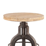 Industrial Teak 16" Adjustable Stool in Oiled Teak Reclaimed Wood by Home Trends & Design at Eve Furniture
