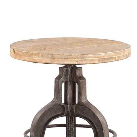 Industrial Teak 16" Adjustable Stool in Oiled Teak Reclaimed Wood by Home Trends & Design at Eve Furniture