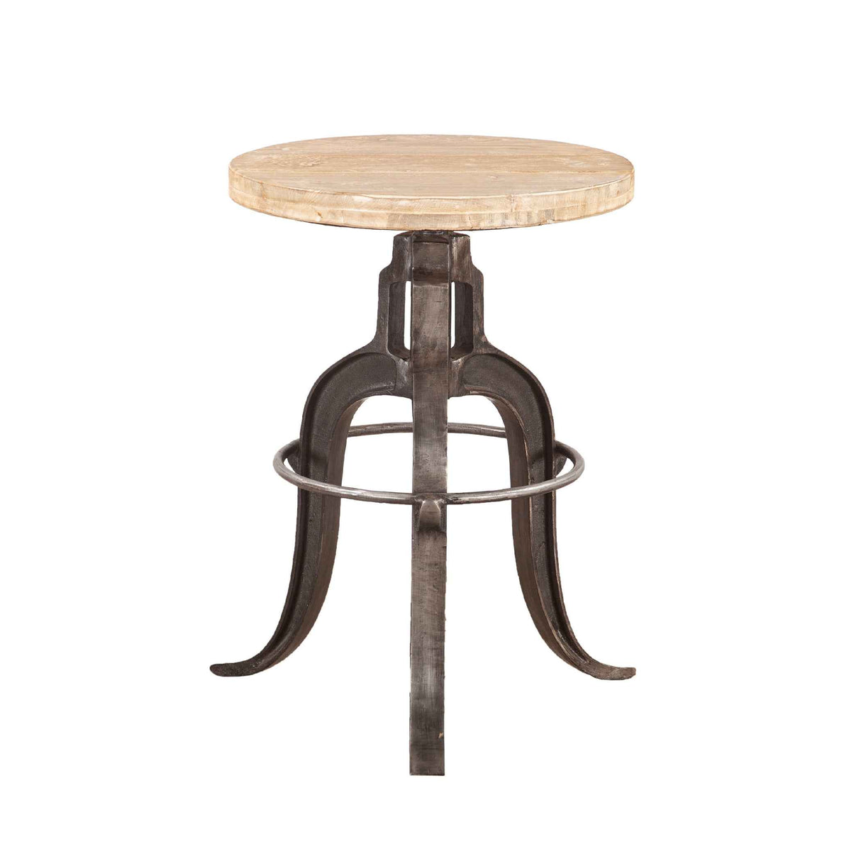 Industrial Teak 16" Adjustable Stool in Oiled Teak Reclaimed Wood by Home Trends & Design at Eve Furniture