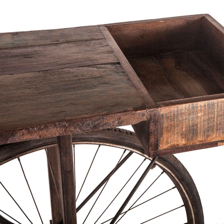Industrial Teak 71" Bicycle Console Table in Walnut by Home Trends & Design at Eve Furniture