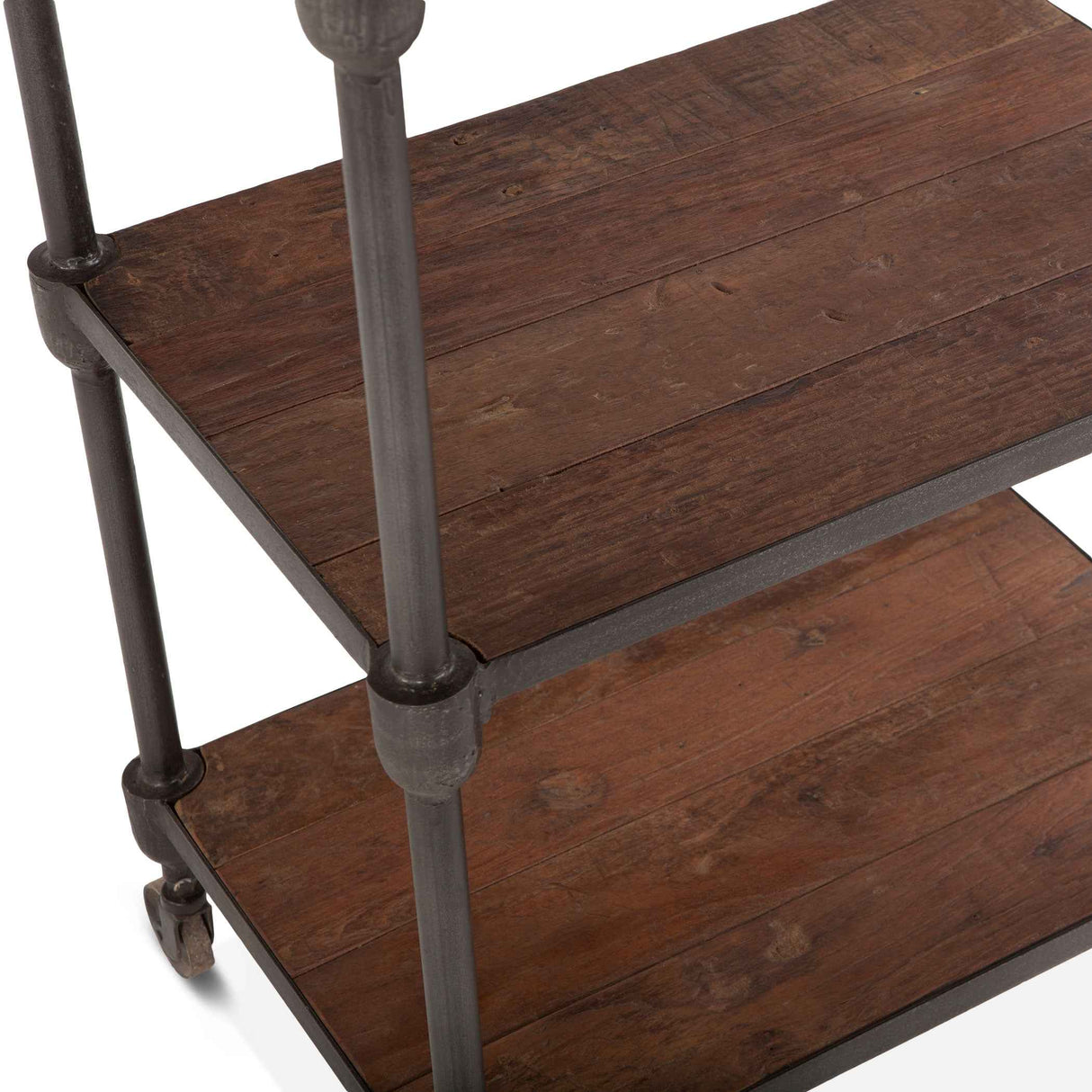 Industrial Teak 80" Wheeled Bookshelf in Natural Reclaimed Wood by Home Trends & Design at Eve Furniture