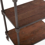 Industrial Teak 80" Wheeled Bookshelf in Natural Reclaimed Wood by Home Trends & Design at Eve Furniture