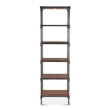 Industrial Teak 80" Wheeled Bookshelf in Natural Reclaimed Wood by Home Trends & Design at Eve Furniture