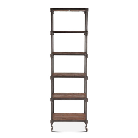Industrial Teak 80" Wheeled Bookshelf in Natural Reclaimed Wood by Home Trends & Design at Eve Furniture