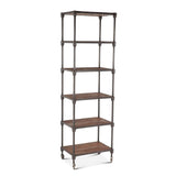 Industrial Teak 80" Wheeled Bookshelf in Natural Reclaimed Wood by Home Trends & Design at Eve Furniture