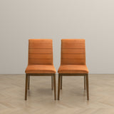 Ines Burnt Orange Velvet Dining Chair (Set of 2)