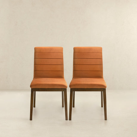 Ines Burnt Orange Velvet Dining Chair (Set Of 2) by Ashcroft Furniture at Eve Furniture