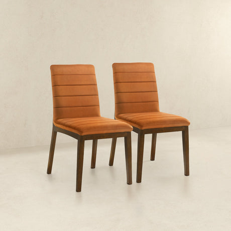 Ines Burnt Orange Velvet Dining Chair (Set Of 2) by Ashcroft Furniture at Eve Furniture