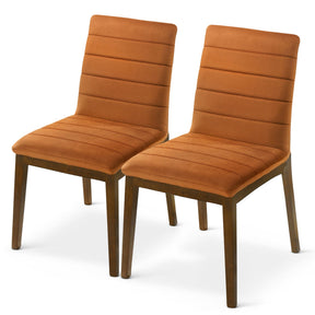 Ines Burnt Orange Velvet Dining Chair (Set Of 2) by Ashcroft Furniture at Eve Furniture