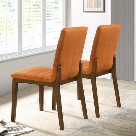 Ines Burnt Orange Velvet Dining Chair (Set Of 2) by Ashcroft Imports at Eve Furniture
