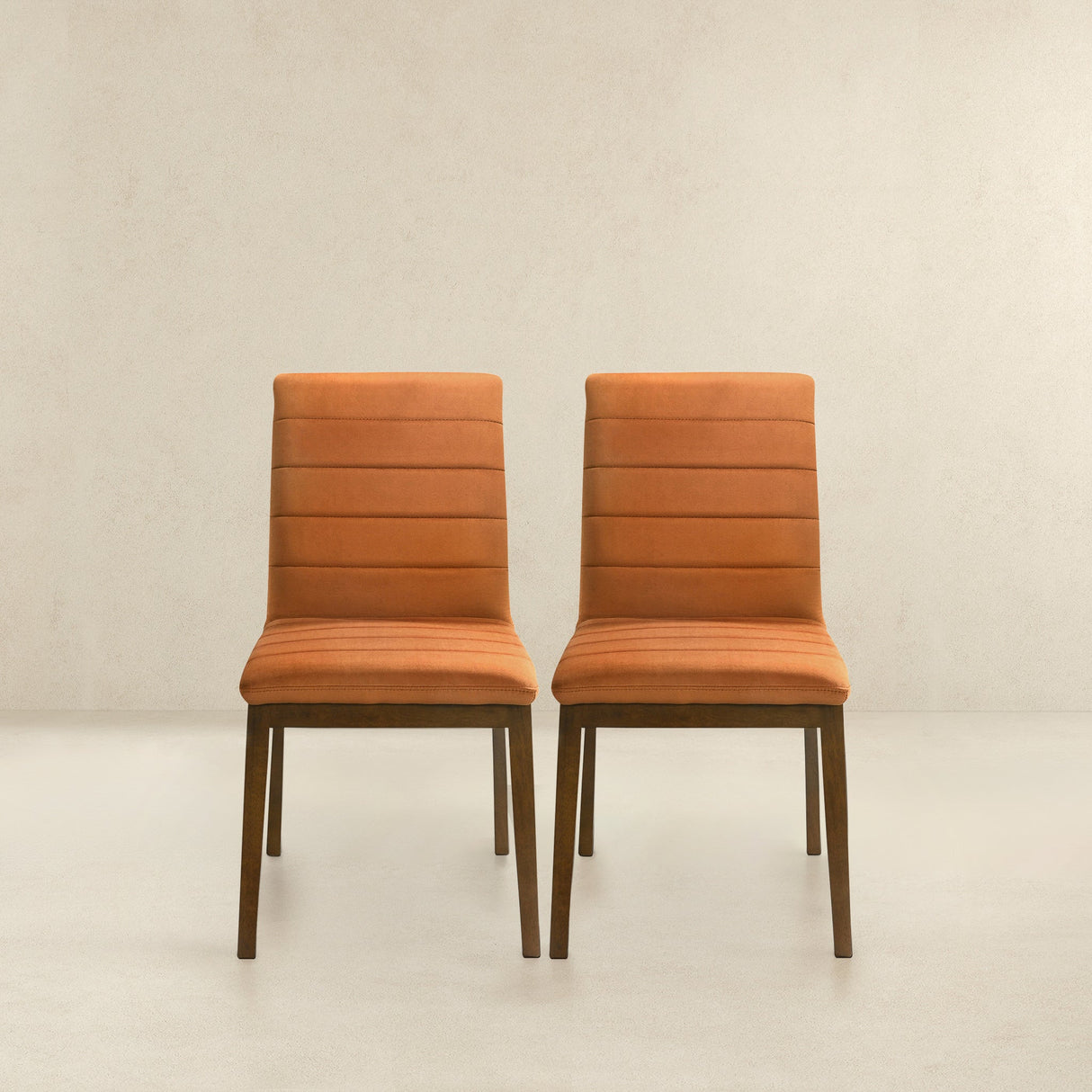 Ines Burnt Orange Velvet Dining Chair (Set Of 2) by Ashcroft Imports at Eve Furniture