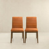 Ines Burnt Orange Velvet Dining Chair (Set Of 2) by Ashcroft Imports at Eve Furniture