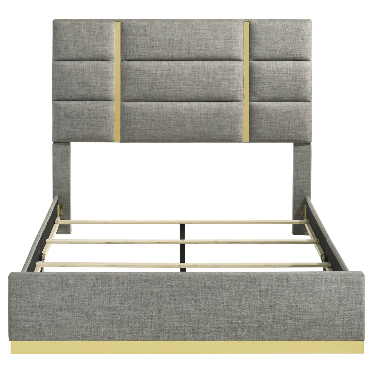Ines Grey 52-inch Fabric Upholstered Eastern King Panel Bed by Coaster at Eve Furniture