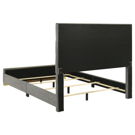 Ines Grey 52-inch Fabric Upholstered Eastern King Panel Bed by Coaster at Eve Furniture