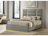 Ines Grey 52-inch Fabric Upholstered Eastern King Panel Bed by Coaster at Eve Furniture