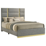 Ines Grey 52-inch Fabric Upholstered Queen Panel Bed by Coaster at Eve Furniture