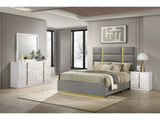 Ines Grey/White High Gloss 4-piece Eastern King Bedroom Set by Coaster at Eve Furniture