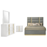 Ines Grey/White High Gloss 4-piece Queen Bedroom Set by Coaster at Eve Furniture