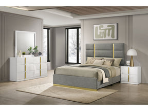 Ines Grey/White High Gloss 4-piece Queen Bedroom Set by Coaster at Eve Furniture