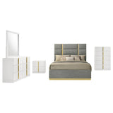 Ines Grey/White High Gloss 5-piece Eastern King Bedroom Set by Coaster at Eve Furniture